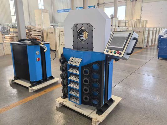 OEM-Service 0,01mm Genauigkeit Schlauchcrimping Maschine 4 Zoll große Kapazität Crimping Range Elektro-hydraulische Crimping Tool
