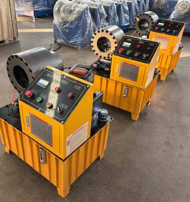 DX68 Special Design Yellow Color Hydraulic Hose Crimping Machine with 31.5Mpa Oil Pump Pressure 220v/240v/380v/415v Voltage Options and 3KW/4KW Motor Power
