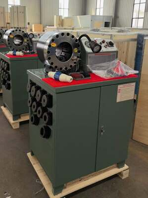 2 Zoll 600T Gummischlauch-Crimpmaschine, höheres Modell, grüne Farbe, 220 V/240 V/380 V/415 V Spannung mit 6–51 mm Reichweite und 10 austauschbaren Einsätzen