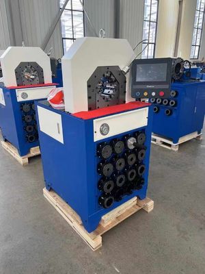 Ein guter Preis. PLC-Steuerungssystem 5.5kw Arbeitsleistung 300 Stück/h Mit schnellen Wechseln der Formen Werkzeuge Hydraulische Schlauchpressmaschine 7.5kw Arbeitsleistung 800 Stück/h Hydraulische Schlauchcrimpmaschine Großer Ellenbogen Online