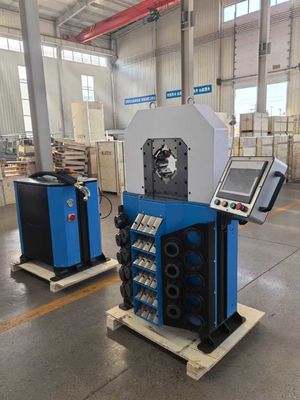 16 Dies Schöne bunte und gute Gestaltung 0,01mm Genauigkeit Schlauch Krempmaschine 4 Zoll große Kapazität Krempbereich Elektro-hydraulische Krempwerkzeug