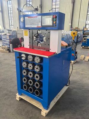 Blaue Farben 3 Zoll PLC-Steuerungssystem 6 - 76mm AC Schlauch Krempmaschine für effizientes Krempeln Maximalöffnung 158mm