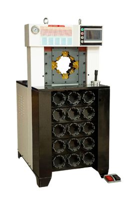 Ein guter Preis. Super Dicke 3 Zoll mit 15 Matrizen 6-76mm Schwarz AC Schlauch Crimpmaschine mit Schnellwechsel-Werkzeugwerkzeugen, die eine schnellere Crimpkraft von 650T hydraulischer Schlauch Crimpmaschine aushalten Online