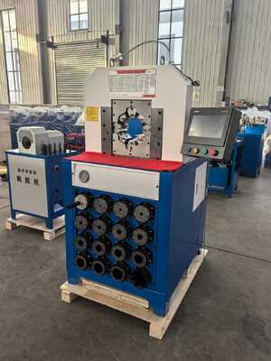 Ein guter Preis. 3 Zoll 6-76 mm Hydraulische Schlauchcrimping-Maschine mit 15 Stäuben und Schnellwechselform für effizientes Schlauchdrücken Online