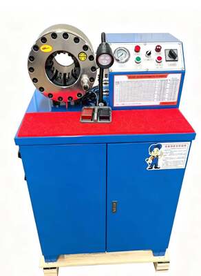 Ein guter Preis. 2 Zoll 600T 31,5 MPa Gummischlauch-Crimpmaschine, höheres Modell, blaue Farbe, 220 V/380 V Spannung mit 6–51 mm Crimpbereich und 10 austauschbaren Einsätzen Online