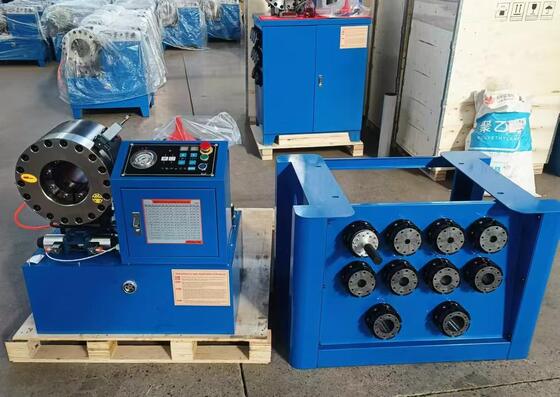Ein guter Preis. 2-Zoll-Crimpbereich bis zu 64 mm 2,5-Zoll-Crimpbereich Hydraulikschlauch-Crimpmaschine Digitales Steuerungssystem mit Schnellwechsel-Formwerkzeug und Rack sowie 10 austauschbaren Einsätzen Online