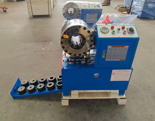 Ein guter Preis. 2 Zoll DX68 Blaue elektrische Hydraulikschlauch-Crimper mit Schnellwechsel-Formwerkzeugen von 6 mm bis 51 mm, 10 Matrizengenauigkeit und 200 Stück pro Stunde Effizienz Online