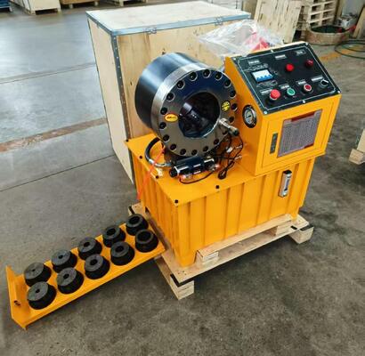 6–51 mm, 10 Matrizen, spezielles Design, gelbe Hydraulikschlauch-Crimpmaschine mit 31,5 MPa Ölpumpendruck, 220 V/240 V/380 V/415 V Spannungsoptionen und 3 kW/4 kW Motorleistung