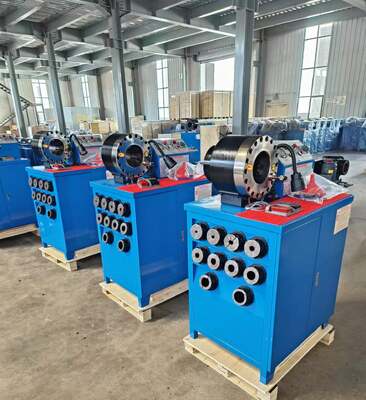 Ein guter Preis. 2 Zoll 600T 31,5Mpa Gummischlauch-Crimpmaschine Höheres Modell Blaue Farbe 3kw Motor Knopfsteuerungssystem 220V/240V/380V/415V Spannung Mit 6-51mm Crimpbereich Und 10 Wechselbaren Matrizen online