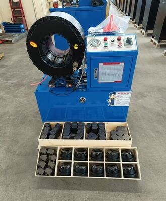 Ein guter Preis. 6 Zoll bis 150mm Hydraulikschlauch-Crimpmaschine, Crimpung von 6 Lagen/Drähten, Schlauch von 4-150mm Crimpbereich, Große Öffnung, Crimpkraft 2500 Tonnen und 20 austauschbare Matrizen mit unterschiedlicher Spannung online